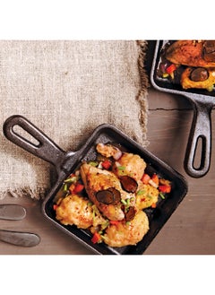 LODGE Seasoned Even Heat Distribution Square Cast Iron Skillet Black 5.5 inch L5WS3  - Image 4