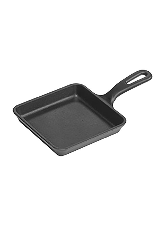 مقلاة مربعة من الحديد الزهر المطلي بالزيت مع توزيع متساوي للحرارة، لون أسود مقاس 5.5 انش L5WS3 - Image 1