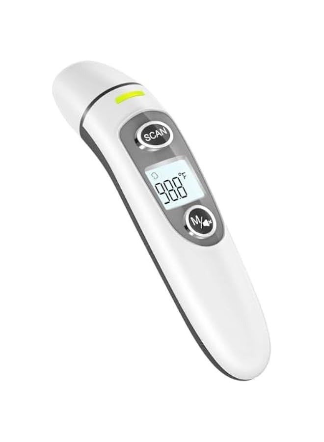 Forehead and Ear Thermometer for Adults, Kids and Baby,Touchless Digital Infrared Thermometer,with LCD Screen, Memory Recall, Fever Alarm,Auto Shutdown,White,39 * 27.3 * 160mm  - Image 1