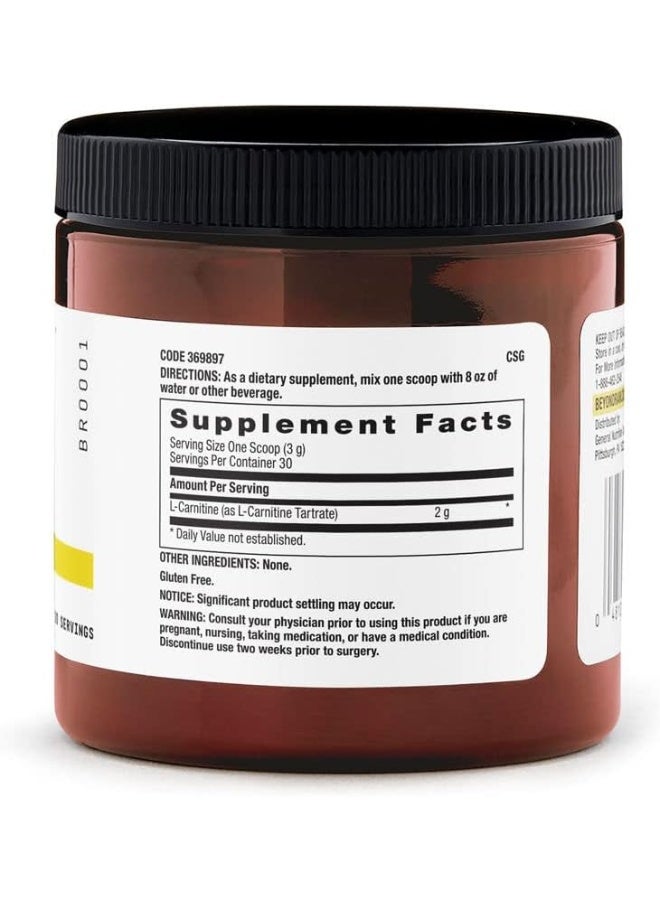 Beyond Raw Chemistry Labs L-Carnitine Powder Fuels Exercise And Supports Recovery 30 Servings - Image 2