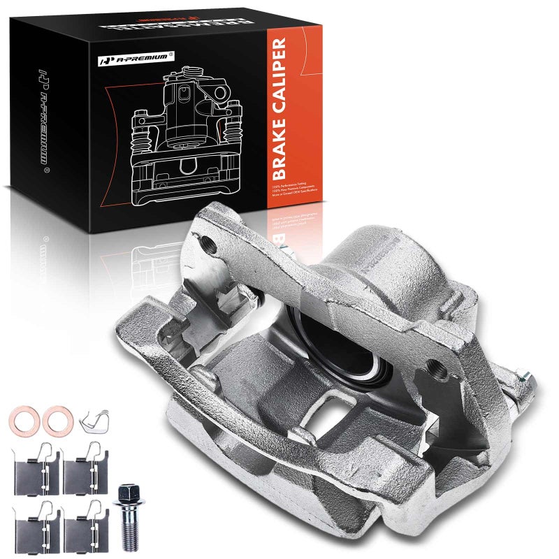 A-Premium مجموعة كاليبر فرامل قرصية متميزة مع حامل متوافقة مع بعض طرازات بونتياك وساين وتويوتا فايب 20092010 xD 20082014 كورولا 20092019 ماتريكس 20092013 الجانب الأمامي للراكب الأيمن
