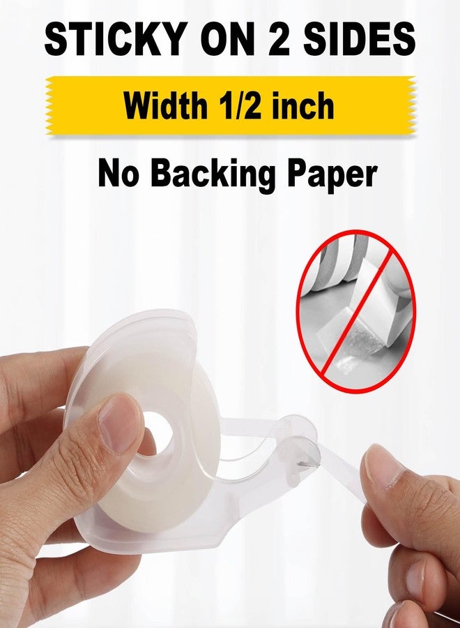Glufirm Double Sided Tape Light Duty, 1/2 x 500 inches, 6 Pack, Narrow Double Stick Tape with Dispenser for Crafts, Arts Projects, Christmas Gifts Wrapping, Office and School Supplies. - Image 2