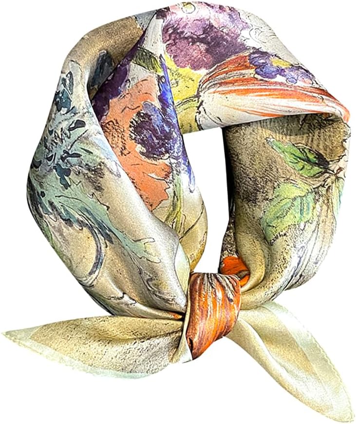 MEISEE 100% Mulberry Silk Scarfs Small Square Scarf 21" x 21" Neck Scarf Breathable Lightweight for Women Gift Packed - Image 1