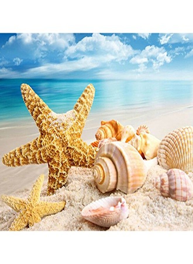 iDream Home Decoration 5D Diamond Painting Rhinestone Shell Starfish DIY Mosaic Wall Art Decor (30cm x 40cm) – Sparkling, Handmade, Elegant Interior Decoration for Living Room & Bedroom - Image 1