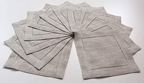 Minhcraft Natural Linen Cocktail Napkin-Set of 50-Linen Cloth Napkin Coasters-Ladder Hem Stitch-Super Value Bulk 50 Pack - Image 3