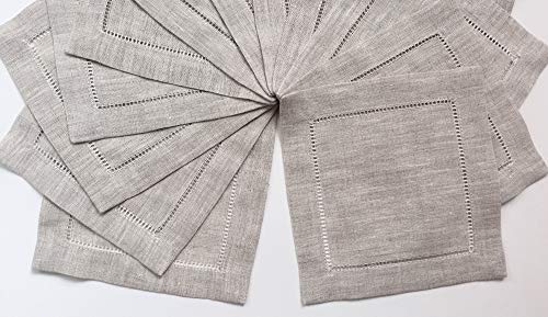 Minhcraft Natural Linen Cocktail Napkin-Set of 50-Linen Cloth Napkin Coasters-Ladder Hem Stitch-Super Value Bulk 50 Pack - Image 4