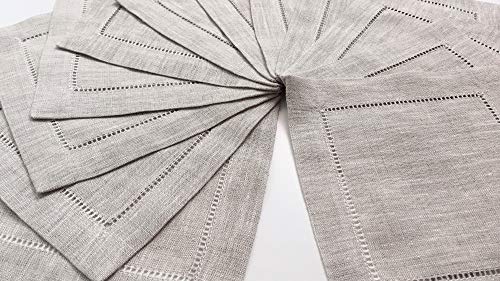 Minhcraft Natural Linen Cocktail Napkin-Set of 50-Linen Cloth Napkin Coasters-Ladder Hem Stitch-Super Value Bulk 50 Pack - Image 5