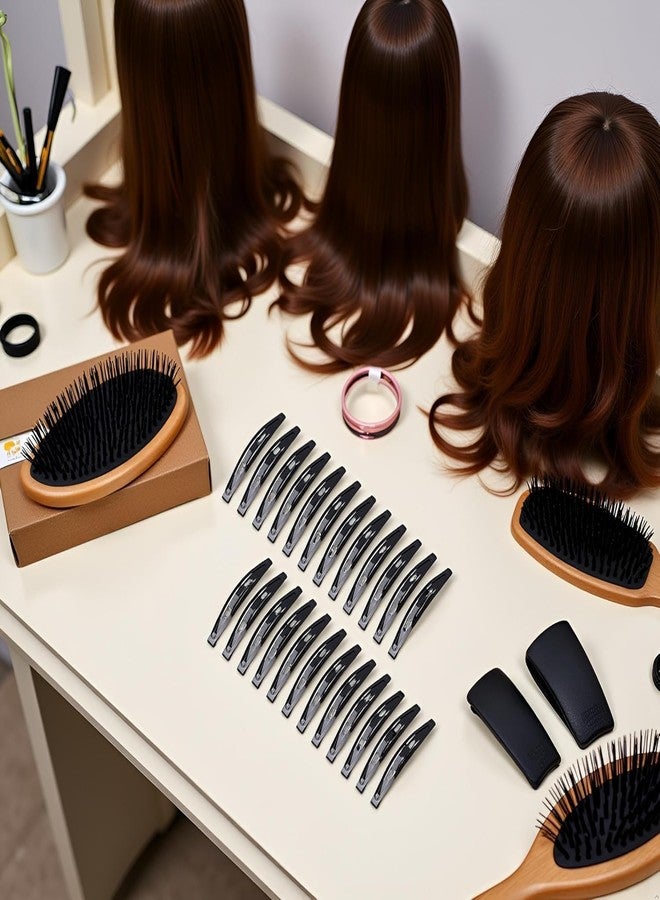 Jizlan 24Pcs Large Metal Snap Hair Clips for Women - 2.16 Inch Black No-slip Clips for Long Hair, Makeup Styling - Image 4