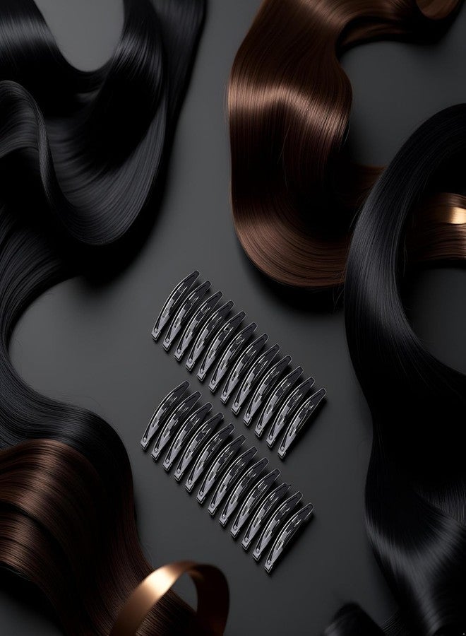Jizlan 24Pcs Large Metal Snap Hair Clips for Women - 2.16 Inch Black No-slip Clips for Long Hair, Makeup Styling - Image 5