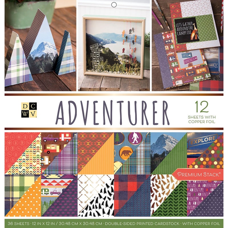 DCWV Printed Cardstock Paper 12x12, 36 Sheets of Scrapbook Paper for Crafts and Card Making, Double Sided Heavy Duty Cardstock with Foil Accents - Adventurer - Image 5