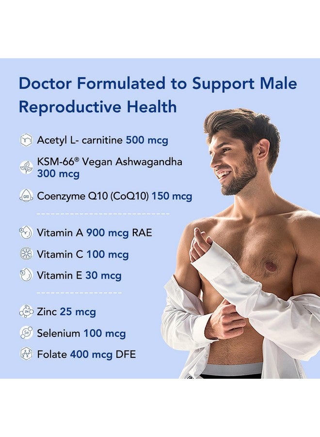 Premom Sperm Fortify - Male Fertility Supplements for Men with KSM-66® Vegan Ashwagandha, CoQ10 as Ubiquinol, Zinc, Selenium&Acetyl-L-carnitine | Supports Sperm Health, Motility & Count - Image 3