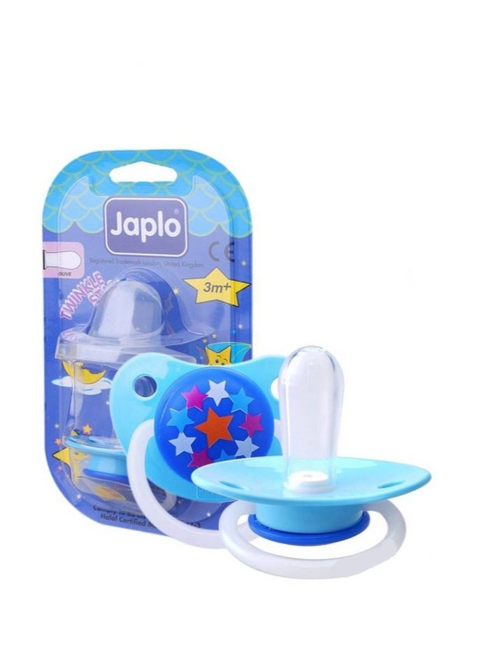 Japlo Japlo Twinkle star olive +3M soother (Pacifier with cover & Glow In The Dark)  - Image 1