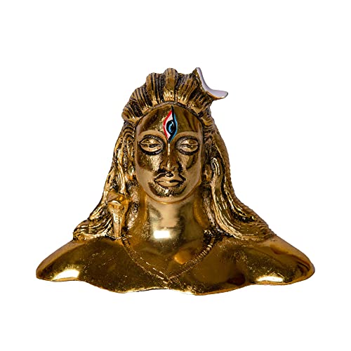Wonder Care WC_Adiyogi Statue Lord Shiva Idol for Car Dashboard Mahadev Idol Shiv Murti Shankara Pooja Gift Showcase Decoration Items for Home Decor Temple Puja Metal Adiyogi Statue for Mahashivratri - Image 1