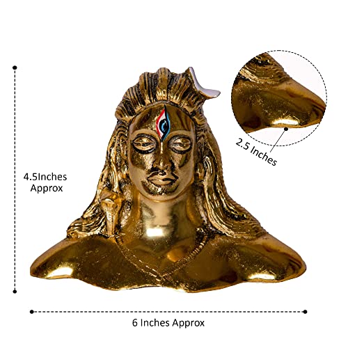Wonder Care WC_Adiyogi Statue Lord Shiva Idol for Car Dashboard Mahadev Idol Shiv Murti Shankara Pooja Gift Showcase Decoration Items for Home Decor Temple Puja Metal Adiyogi Statue for Mahashivratri - Image 3