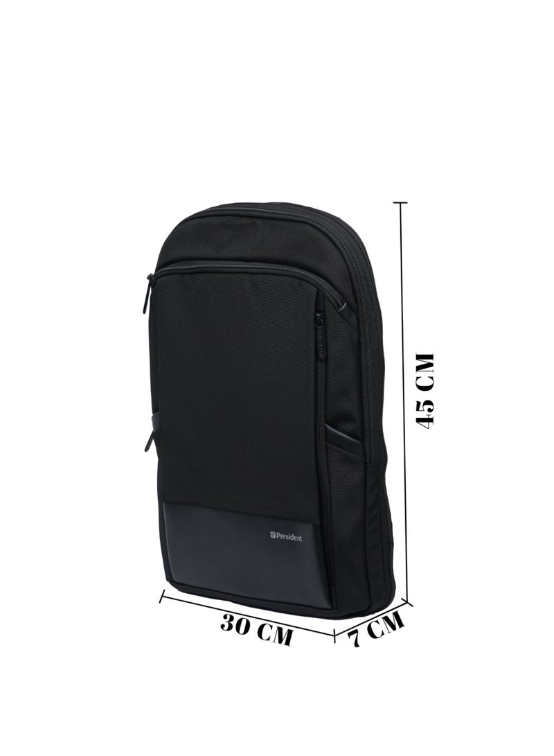 PRESIDENT Unisex slim Backpack durable premium water-resistant shoulder daypack for office business travel college school,( Black ) BPP77115 - Image 4