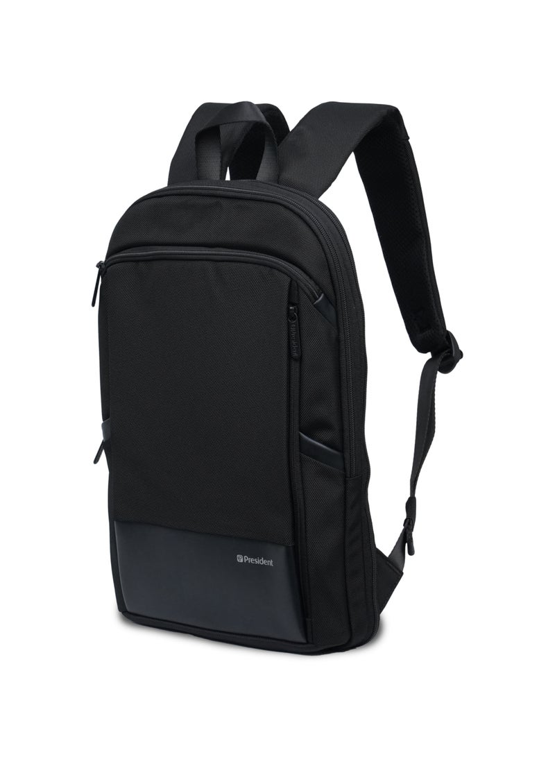 PRESIDENT Unisex slim Backpack durable premium water-resistant shoulder daypack for office business travel college school,( Black ) BPP77115 - Image 3