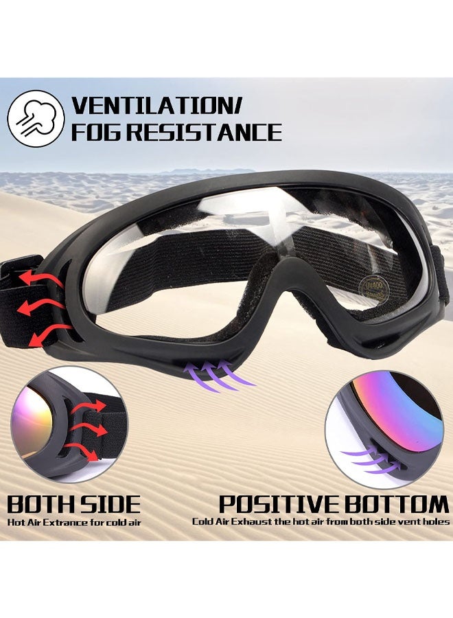 2 Pack Motorcycle Goggles, Dirt Bike ATV Goggles Motocross Riding Racing Eyewear Off-Road MX Bike & Ski Goggles UV400 Anti-Fog Impact-Resistant Dustproof Goggle For Adult Youth Kids - Image 4