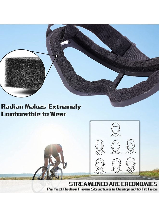 2 Pack Motorcycle Goggles, Dirt Bike ATV Goggles Motocross Riding Racing Eyewear Off-Road MX Bike & Ski Goggles UV400 Anti-Fog Impact-Resistant Dustproof Goggle For Adult Youth Kids - Image 5