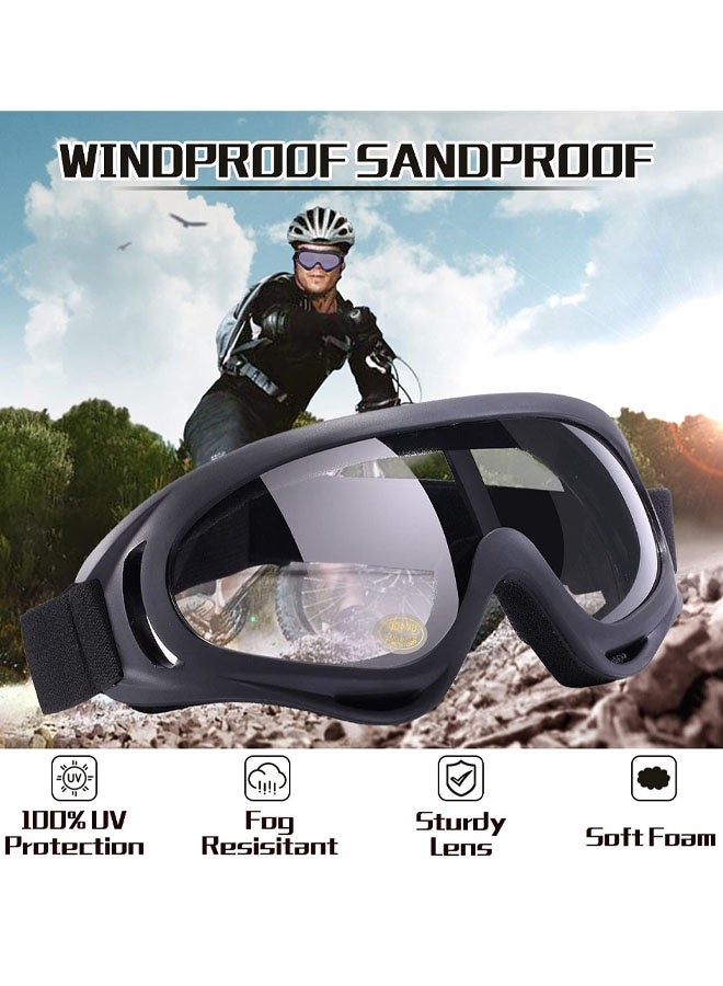 2 Pack Motorcycle Goggles, Dirt Bike ATV Goggles Motocross Riding Racing Eyewear Off-Road MX Bike & Ski Goggles UV400 Anti-Fog Impact-Resistant Dustproof Goggle For Adult Youth Kids - Image 3