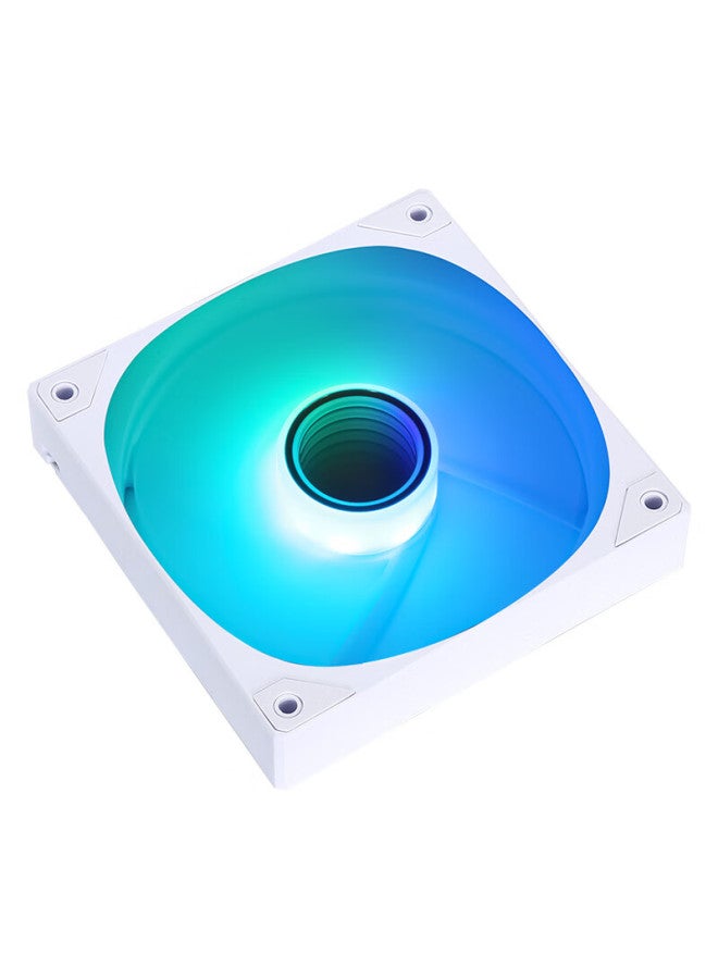 Sama Pingtouge V1 Argb Chroma Edition Anti-leaf White 12cm Case Fan, Infinite Mirror Light/mainboard Aura Sync/pwm Speed Control/5v 3pin Multi-fan Daisy-chain - Image 4