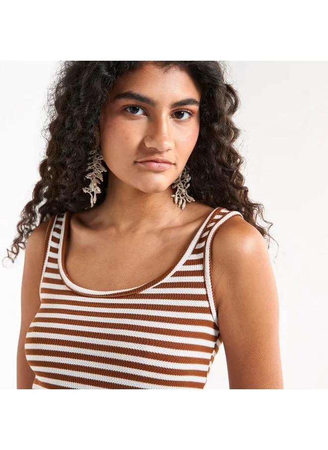FAV Striped Tank Top with Round Neck