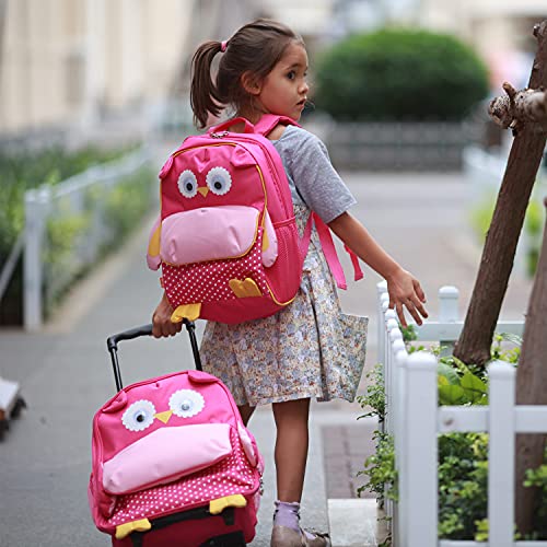yodo Little Kids School Bag Pre-K Toddler Backpack with Name Tag and Chest Strap, Owl - Image 2