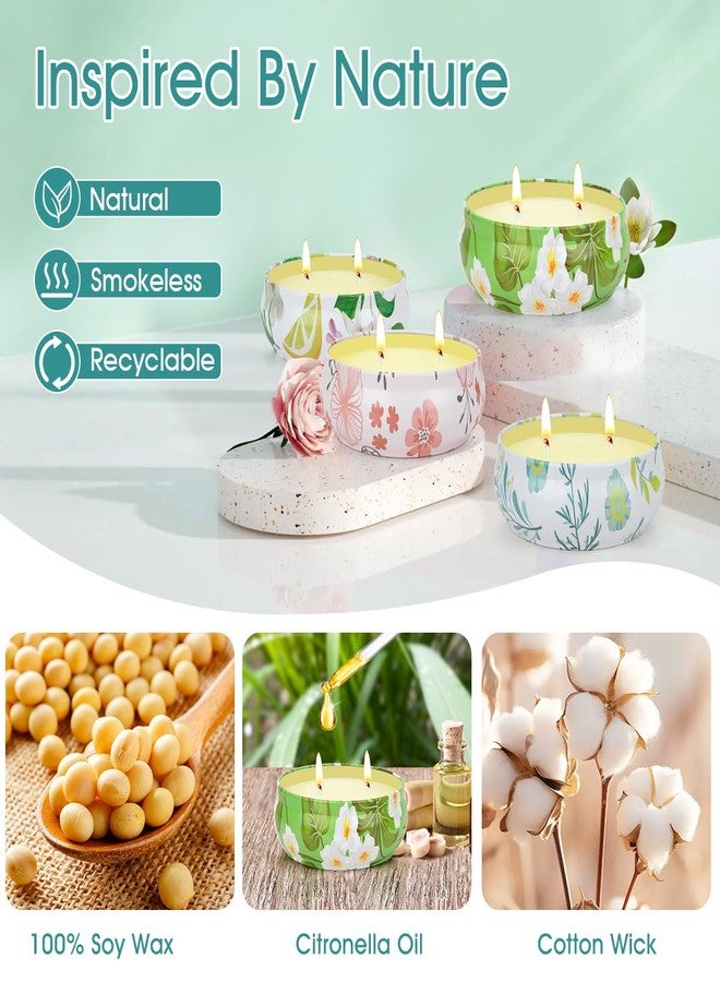 SUPERSUN Citronella Candles Outdoor, 4 Pack Soy Wax Lemongrass Candles, Decorative Jar Scented Candle for Patio Garden Backyard Camping Summer, 240 Hours Burning Time - Image 2