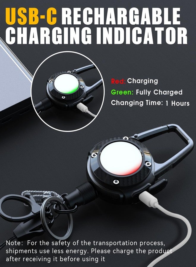 LIUGX LED Magnetic Retractable Keychain Flashlight 250 Lumens，USB-C Rechargeable, with Phone Tether Tabs, Retractable Badge Reel with 20”Dyneema Cord, 35oz, Ideal Keychain for Phone, Key, Badge Holder - Image 4
