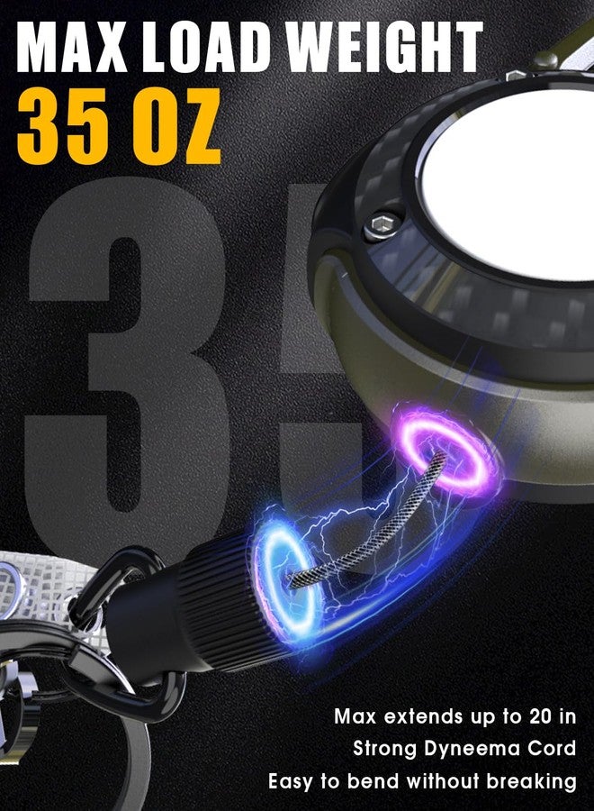 LIUGX LED Magnetic Retractable Keychain Flashlight 250 Lumens，USB-C Rechargeable, with Phone Tether Tabs, Retractable Badge Reel with 20”Dyneema Cord, 35oz, Ideal Keychain for Phone, Key, Badge Holder - Image 5