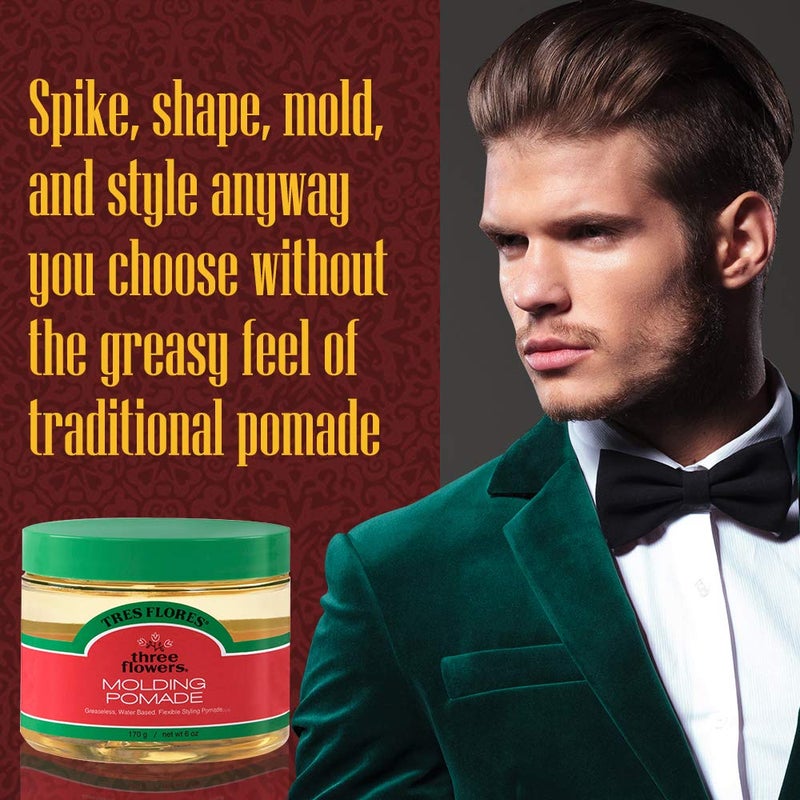 Three Flowers Tres Flores Molding Hair Styling Cream Pomade, For All Hair Types - 6 oz. (2 Pack) - Image 4