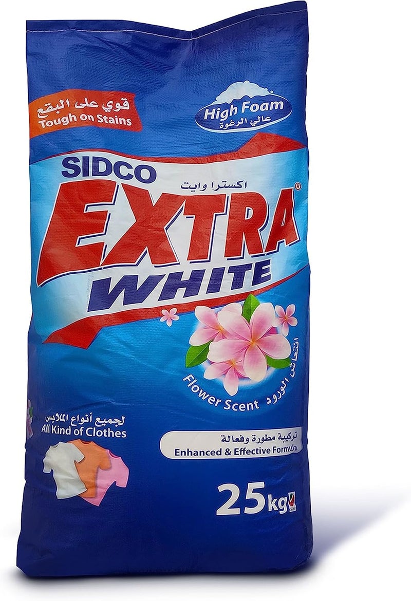 إكسترا وايت مسحوق غسيل زهرة عالي الرغوة، 25 كجم - Image 1
