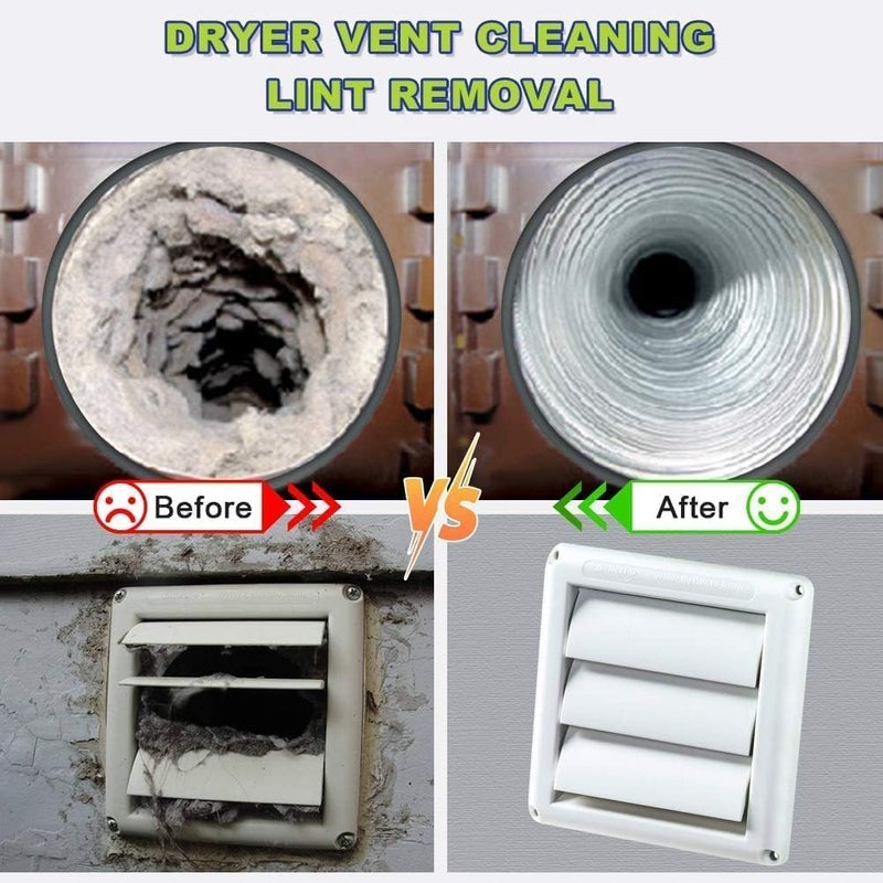 Arkit Dryer Vent Cleaner Kit Flexible Dryer Lint Brush Vacuum Hose Attachment Brush Lint Remover Power Washer and Dryer Vent Vacuum Hose Dryer Vent Cleaning Kit Washer Hose Fast Remove Lint - Image 2