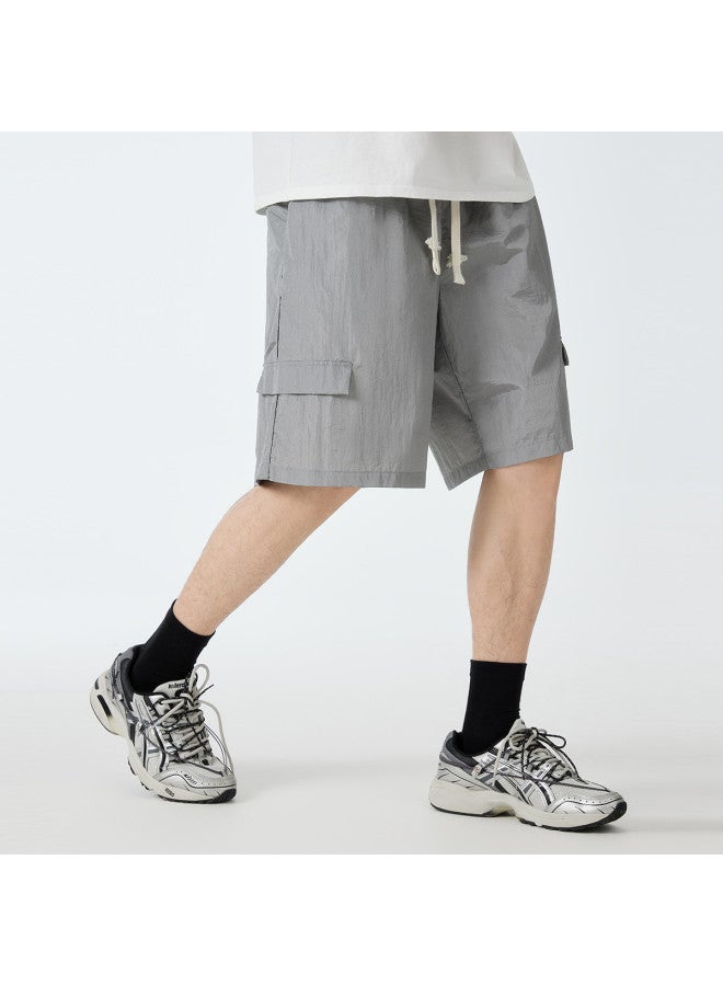 EPTISON Summer National Trend Design Casual Pants - Nylon Metallic Fabric, Splash-proof, Embroidered Men's Shorts - Image 4