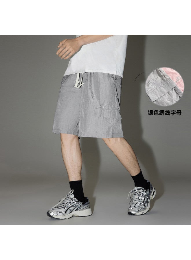 EPTISON Summer National Trend Design Casual Pants - Nylon Metallic Fabric, Splash-proof, Embroidered Men's Shorts - Image 2