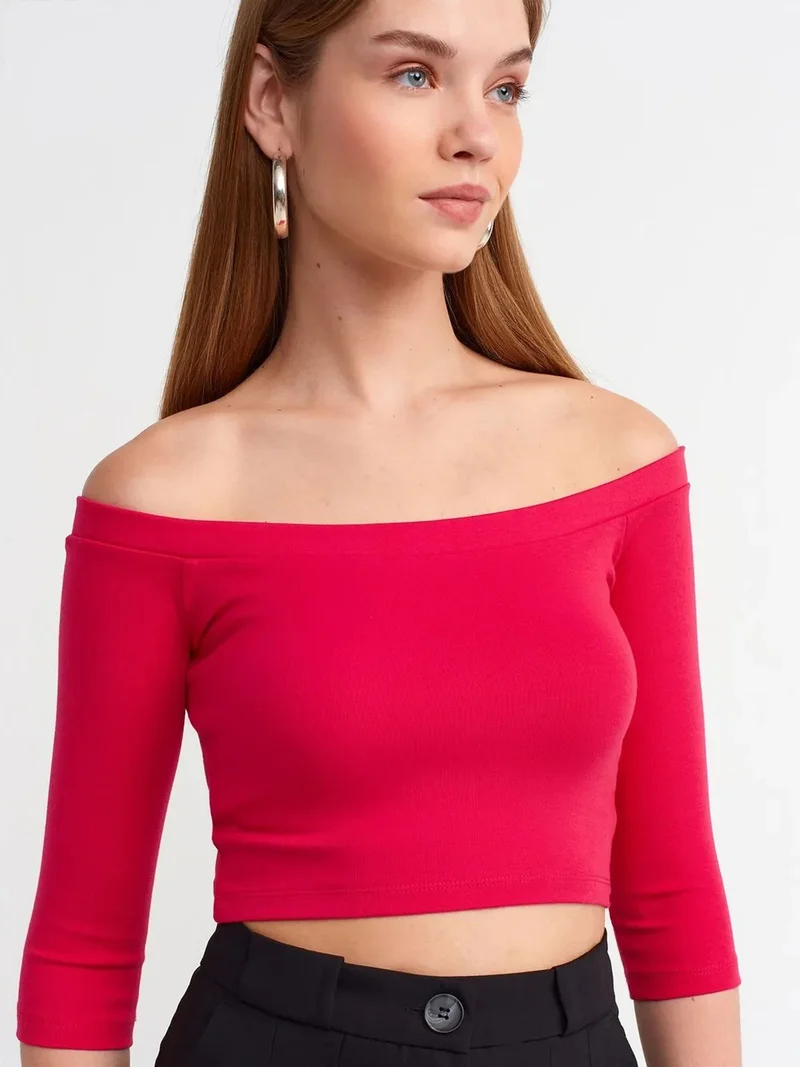ديلفين DILVIN Women’s Off-shoulder Crop Blouse
