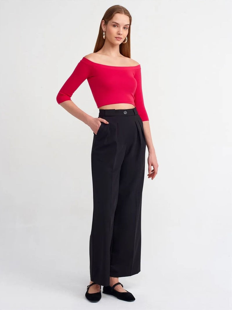 DILVIN Women’s Off-shoulder Crop Blouse - Image 3