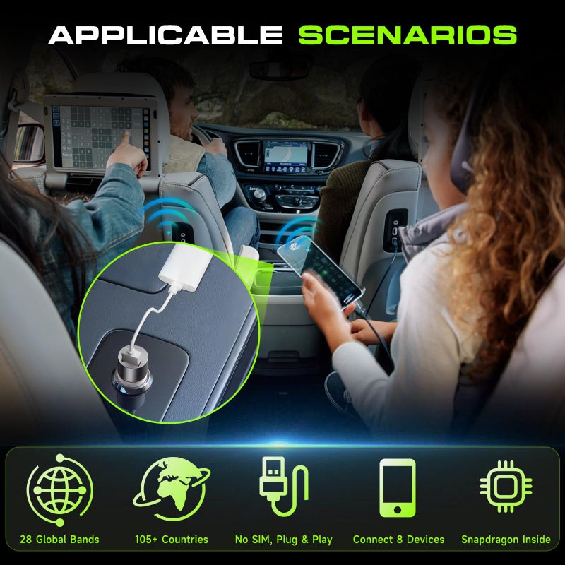 MAHVEC Portable WiFi Hotspot for Travel | No SIM | Pay-as-You-Go, Hotspot MiFi Device Supports 8 Devices | 200+ Countries (USA &130+ Countries) | Switchable Operators - Image 2