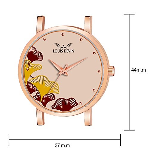 LOUIS DEVIN Rose Gold Plated Mesh Chain Analog Wrist Watch for Women (Rose Gold Dial) | LD-RG162-RG - Image 4