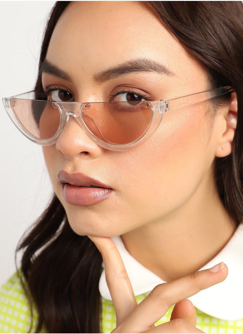 Cleat Frame Tinted Lens Cat Eye Sunglasses