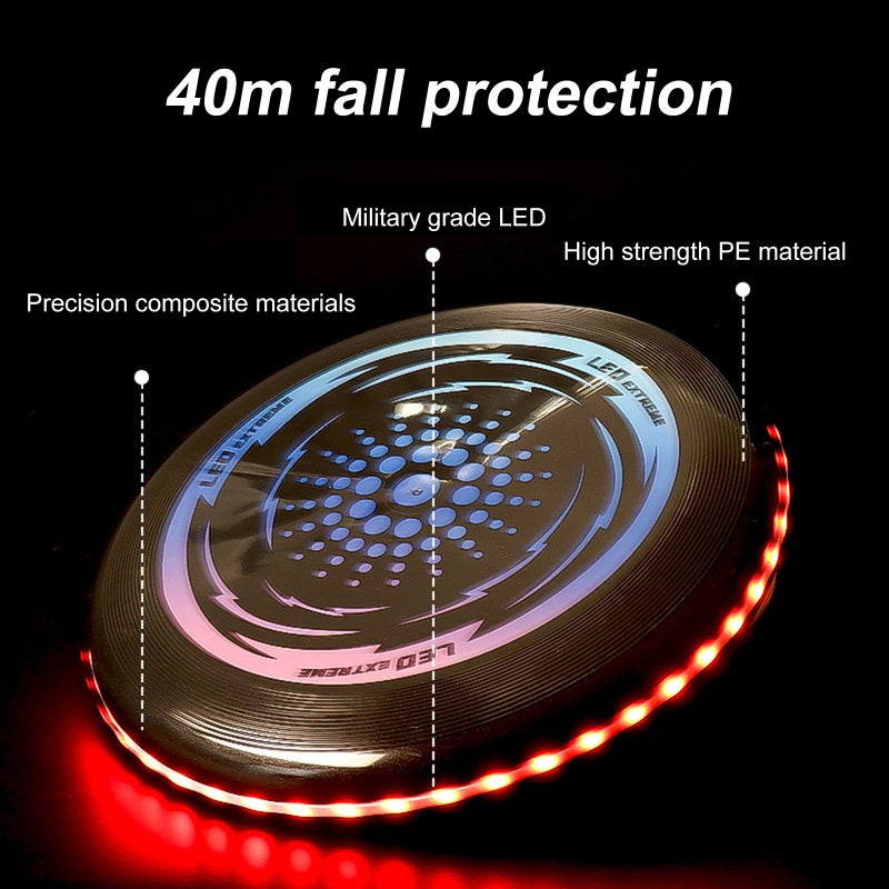 LED Flying Disc 23cm 42LED Green Light - Lightweight Glowing Frisbee for Night Games - Durable Easy to Catch Disc for Beginners Youth Outdoor Sports - Image 3