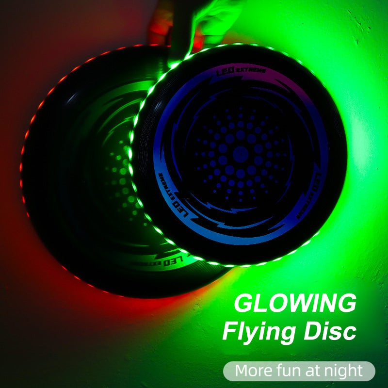LED Flying Disc 23cm 42LED Green Light - Lightweight Glowing Frisbee for Night Games - Durable Easy to Catch Disc for Beginners Youth Outdoor Sports - Image 4