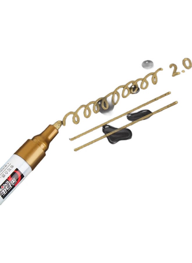 GENVANA Jinwannian 2Mm Paint Marker [Shake For Venting], Gold, 10-Pack, Signature Pen, Marker, Highlighter, Touch-Up Pen, Graffiti Pen, Tire Pen, G-0971 - Image 3