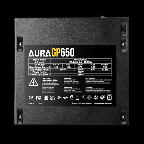 GAMDIAS GAMDAIS Aura GP650-650W EFFICIENT Power Supply | ATX12V v2.4,Non-Modular Power Supply | 120mm Hydraulic Bearing Fan | OVP/UVP/OPP/OCP/SCP Protection | Black Flat Cable. - Image 4