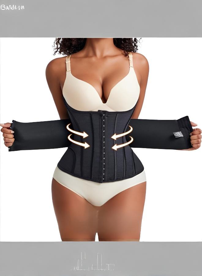 مشد خصر بتصميم U ودعم مزدوج – 10 عظام دعم، حزام قابل للفصل والتعديل، تنحيف 360°، دعم للظهر، قابل للتنفس للنساء - Image 1