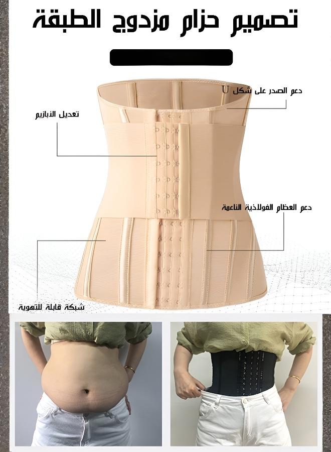 مشد خصر بتصميم U ودعم مزدوج – 10 عظام دعم، حزام قابل للفصل والتعديل، تنحيف 360°، دعم للظهر، قابل للتنفس للنساء - Image 2