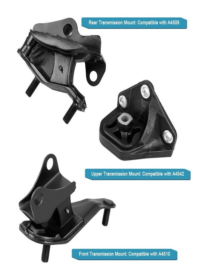 JDMON 3Pcs Engine Motor & Transmission Mount Kit Replacement for Honda Accord 2.4L 2003 2004 2005 2006 2007 Auto Trans Compatible with A4509 / EM9152 / 9152 / A4510 / EM9151 / 9151 / A4542 / 9225 - Image 2