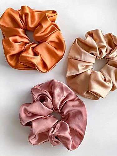 Drishti® Silky High Glossy Satin Scrunchies for Girl & Woman Set of-10 (Multicolor) - Image 3