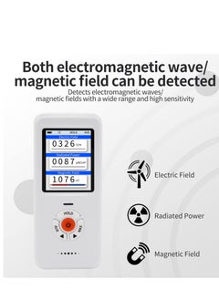 KASTWAVE عداد EMF متعدد الاختبارات، كاشف إشعاع محمول باليد، قارئ غاوس، جهاز كشف إشعاع المجال الكهرومغناطيسي الرقمي/الرسومي 3 في 1 للإشعاعات EF/RF/MF، للمنزل، المكتب، الهواء الطلق، تفتيش EMF  - Image 3