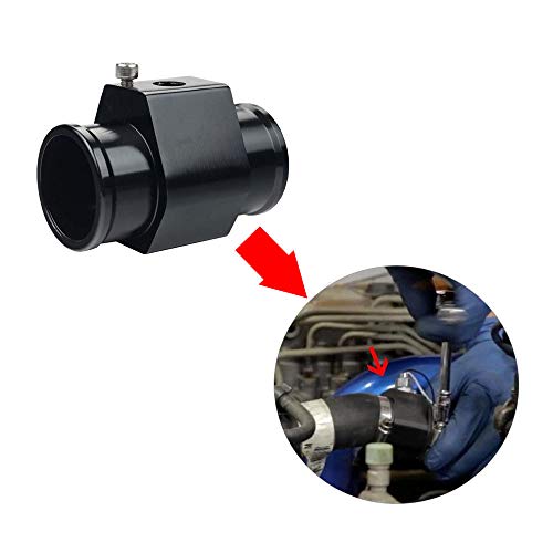 LZKZPY Universal Water Temp Joint Pipe Water Temp Temperature Joint Pipe Sensor Gauge Radiator Hose Adapter, (Black, 38mm) - Image 5