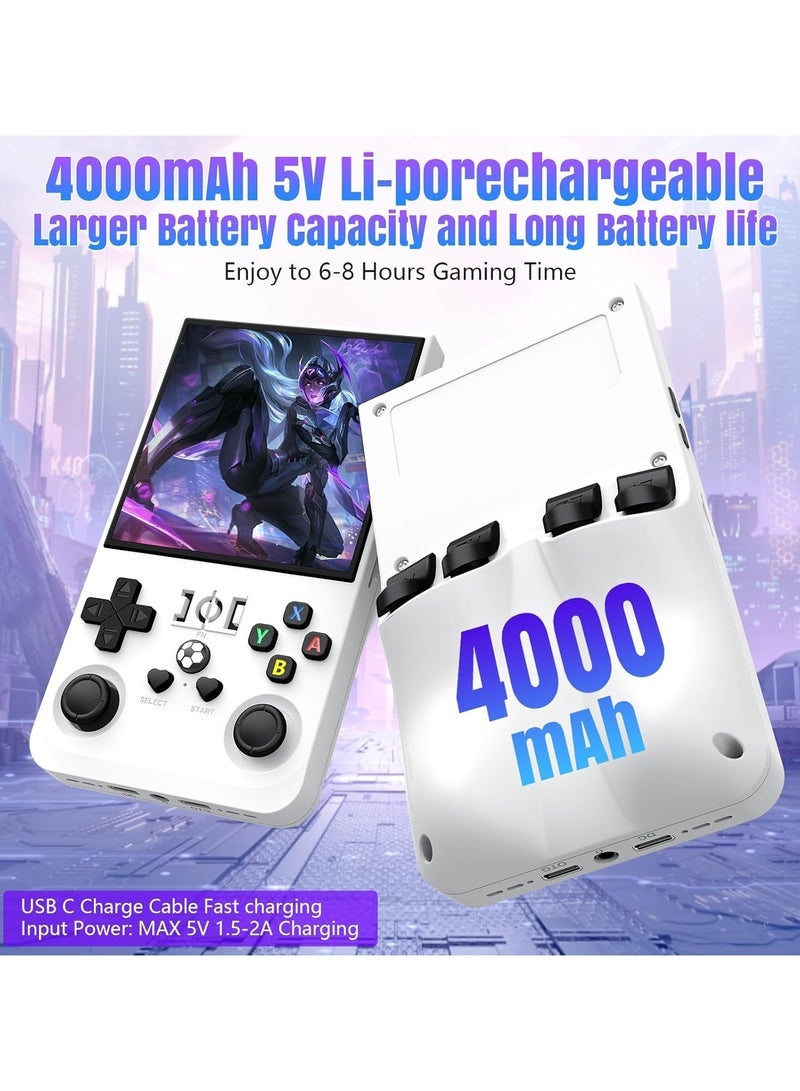 ELTRAZONE R36MAX Handheld Game Console, 2025 New Upgrade R36S Game Console, Portable Hand Held Open Source Linux System 4.0-in 4k HD IPS Screen Video Player (White-64GB)  - Image 4